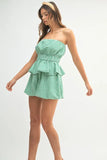 MABLE Gingham Tube Top and Shorts Set