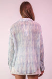 VERY J Plus Size Oversized Printed Button Up Shirt