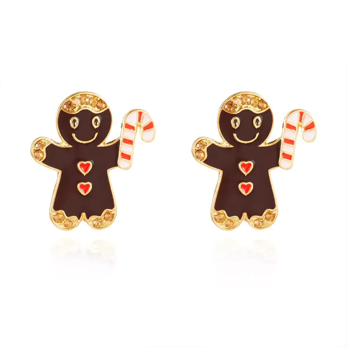 Alloy Gingerbread Man Stud Earrings