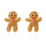 Alloy Gingerbread Man Stud Earrings