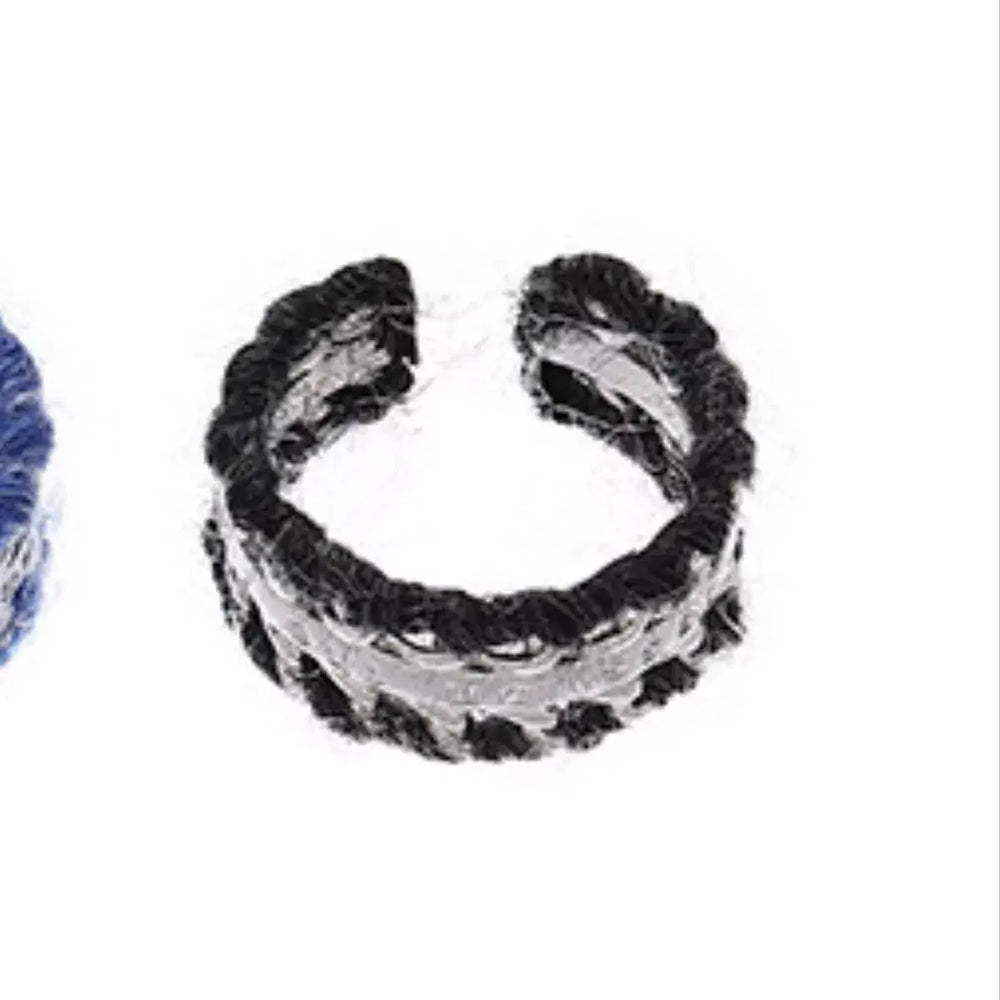 Brass Yarn-Wrapped Open Ring