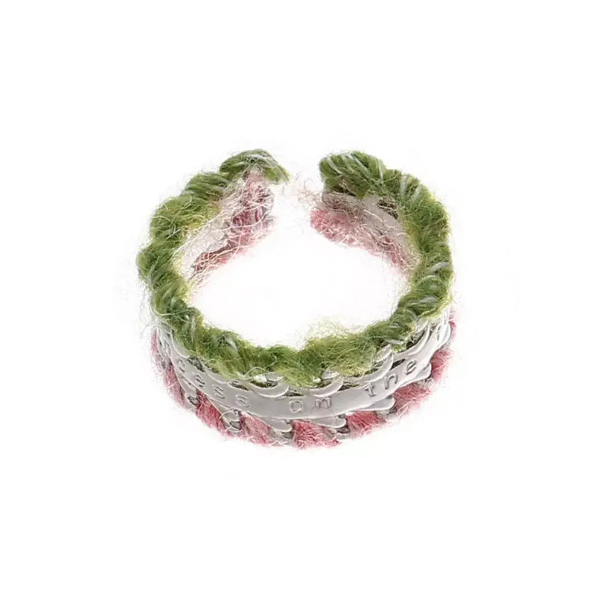 Brass Yarn-Wrapped Open Ring