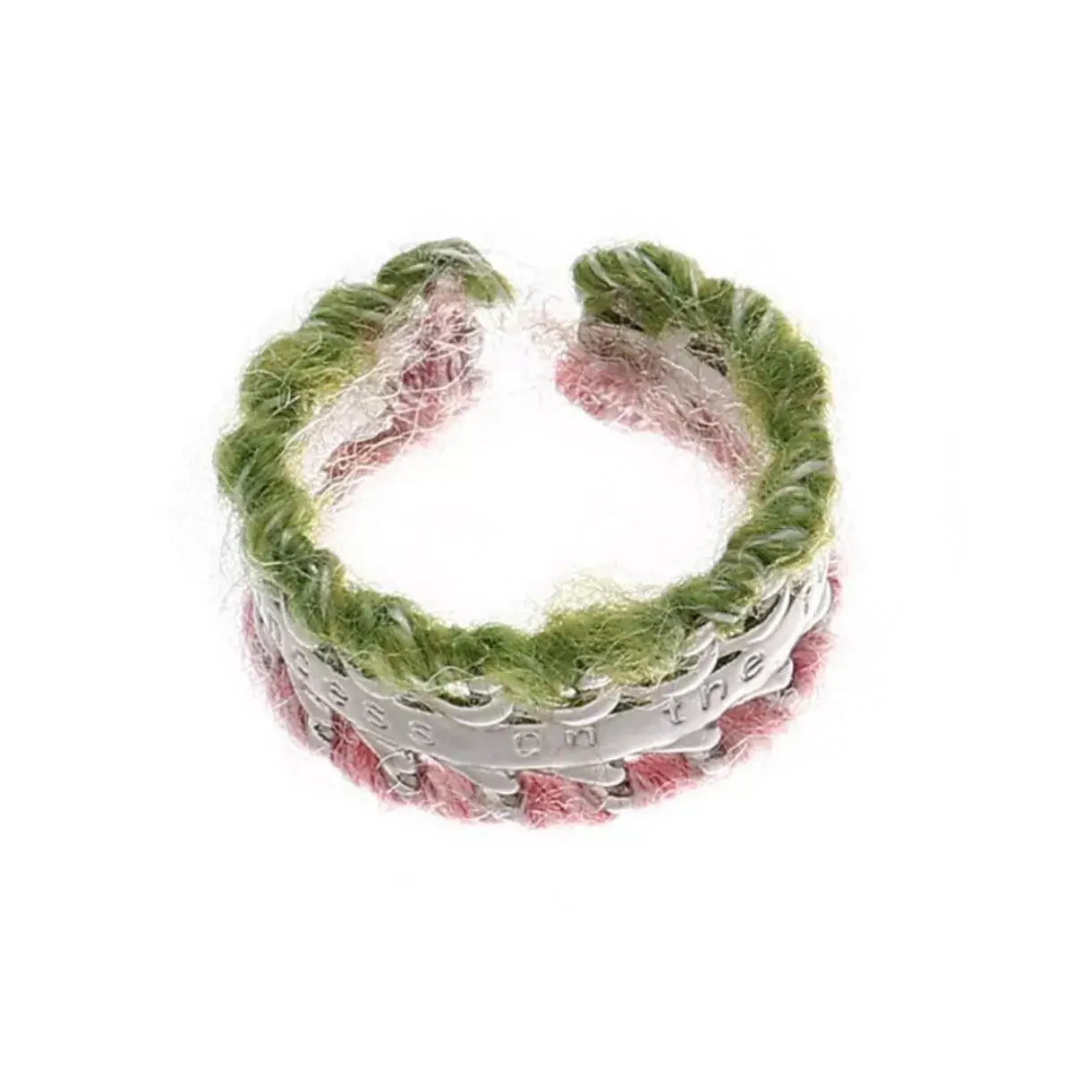 Brass Yarn-Wrapped Open Ring