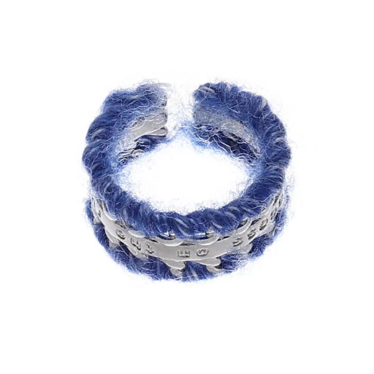 Brass Yarn-Wrapped Open Ring