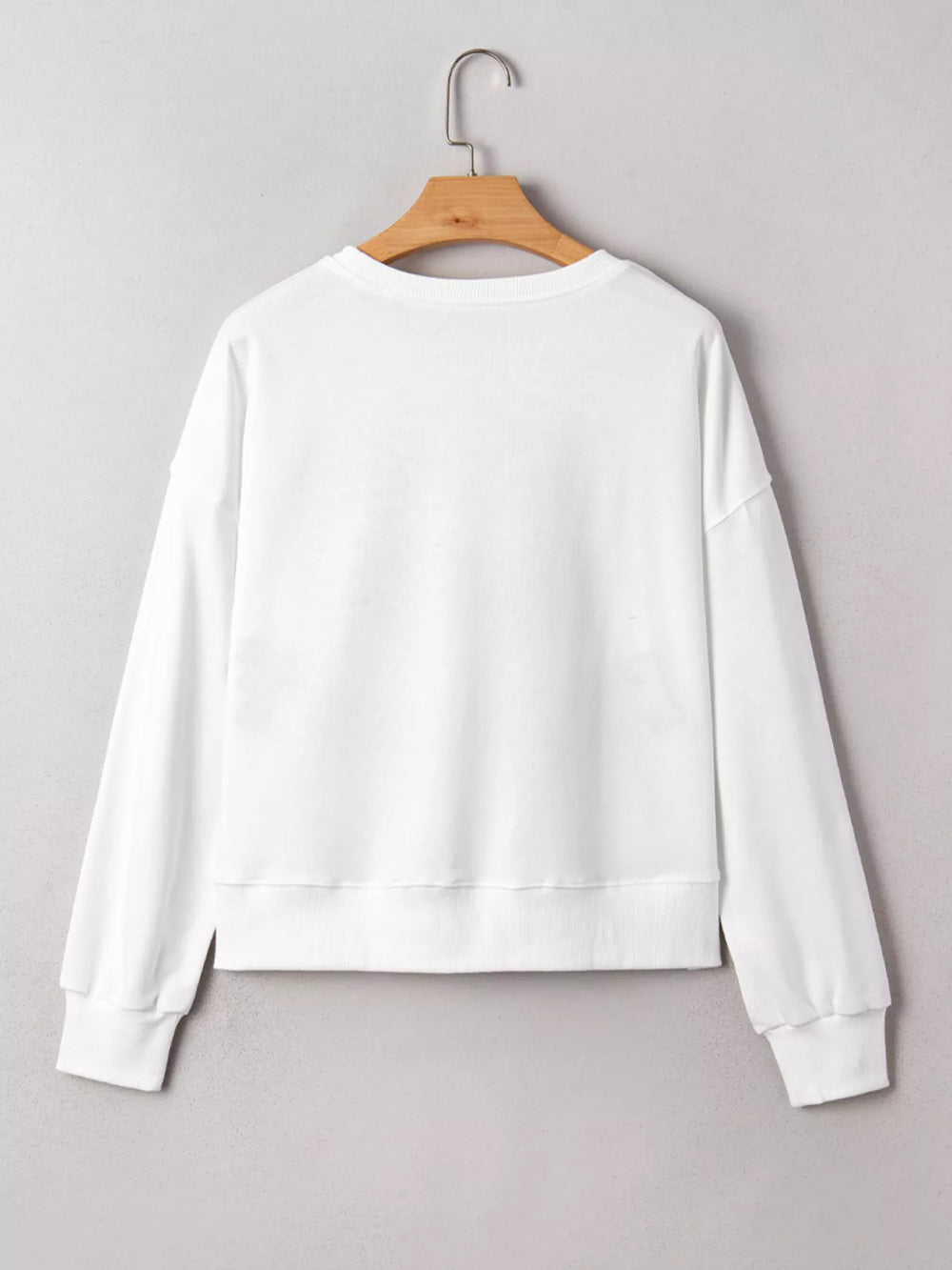 CLASSY UNTIL KICKOFF Plush Letter Patched Loose Sweatshirt