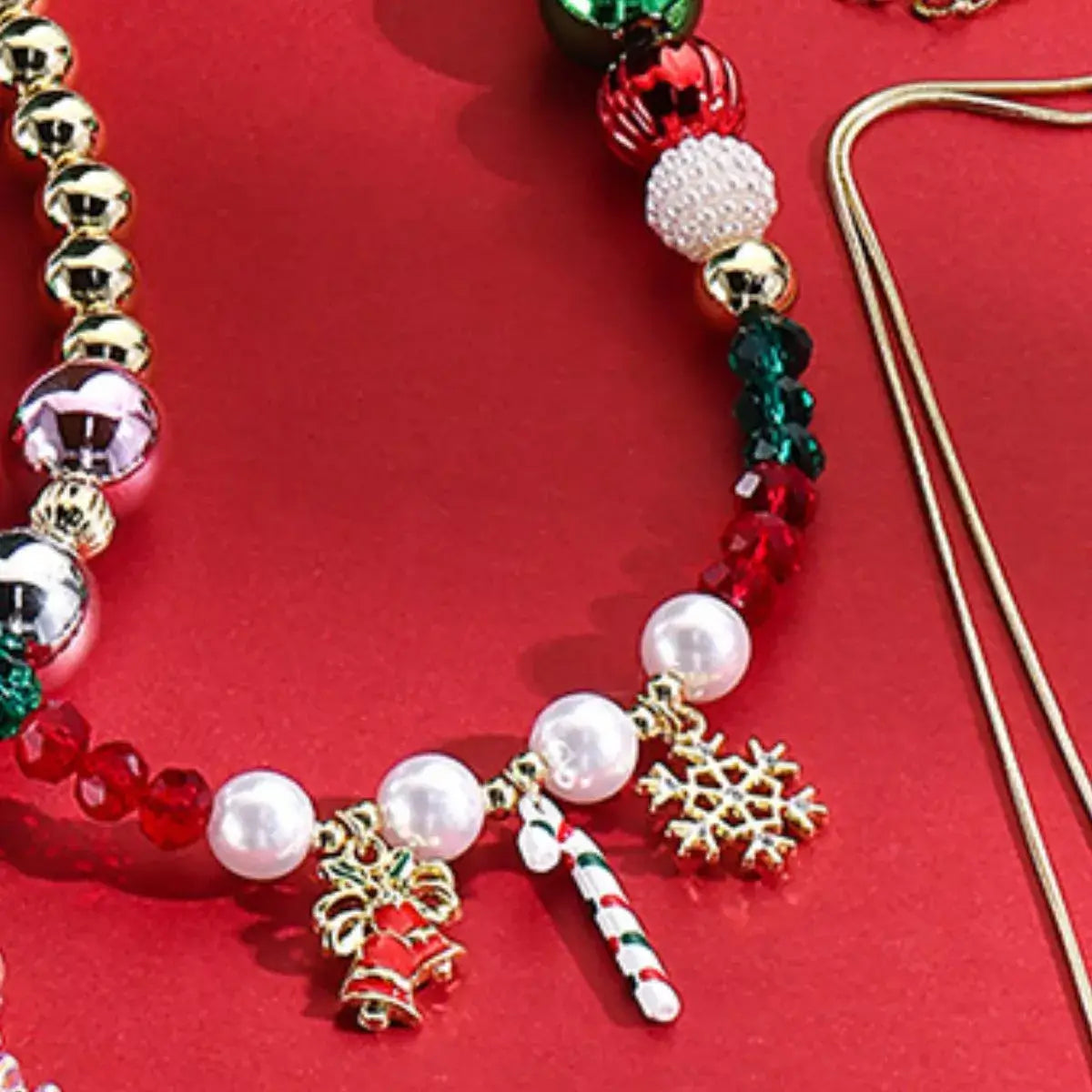 Christmas Acrylic Bead Charm Necklace