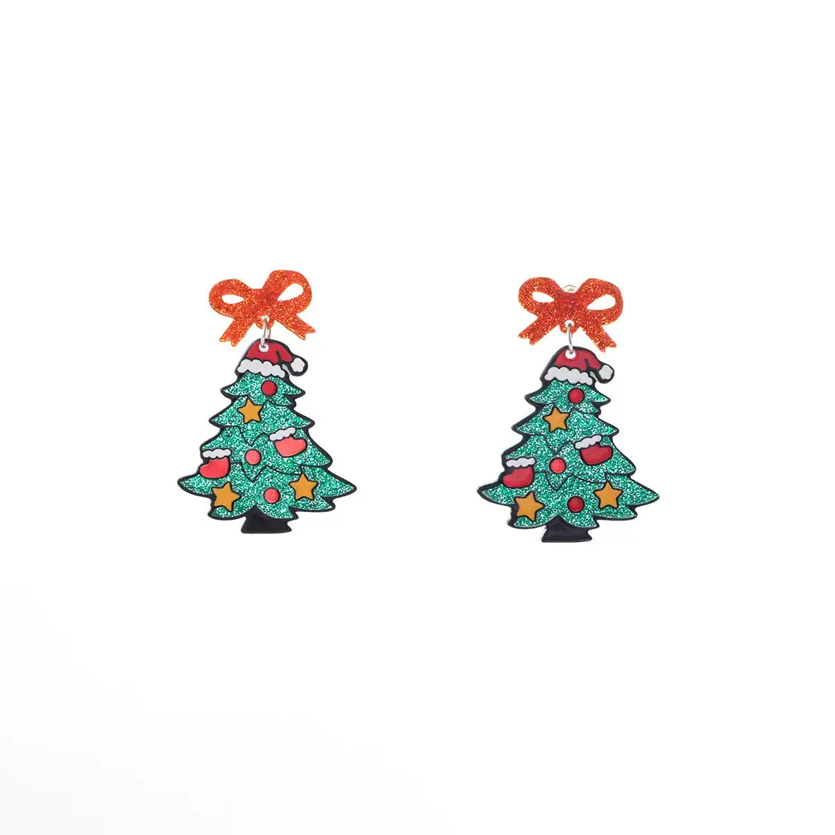 Christmas Tree Drop Earrings – Acrylic Holiday | Felvior