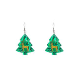 Christmas Tree Glitter Dangle Earrings