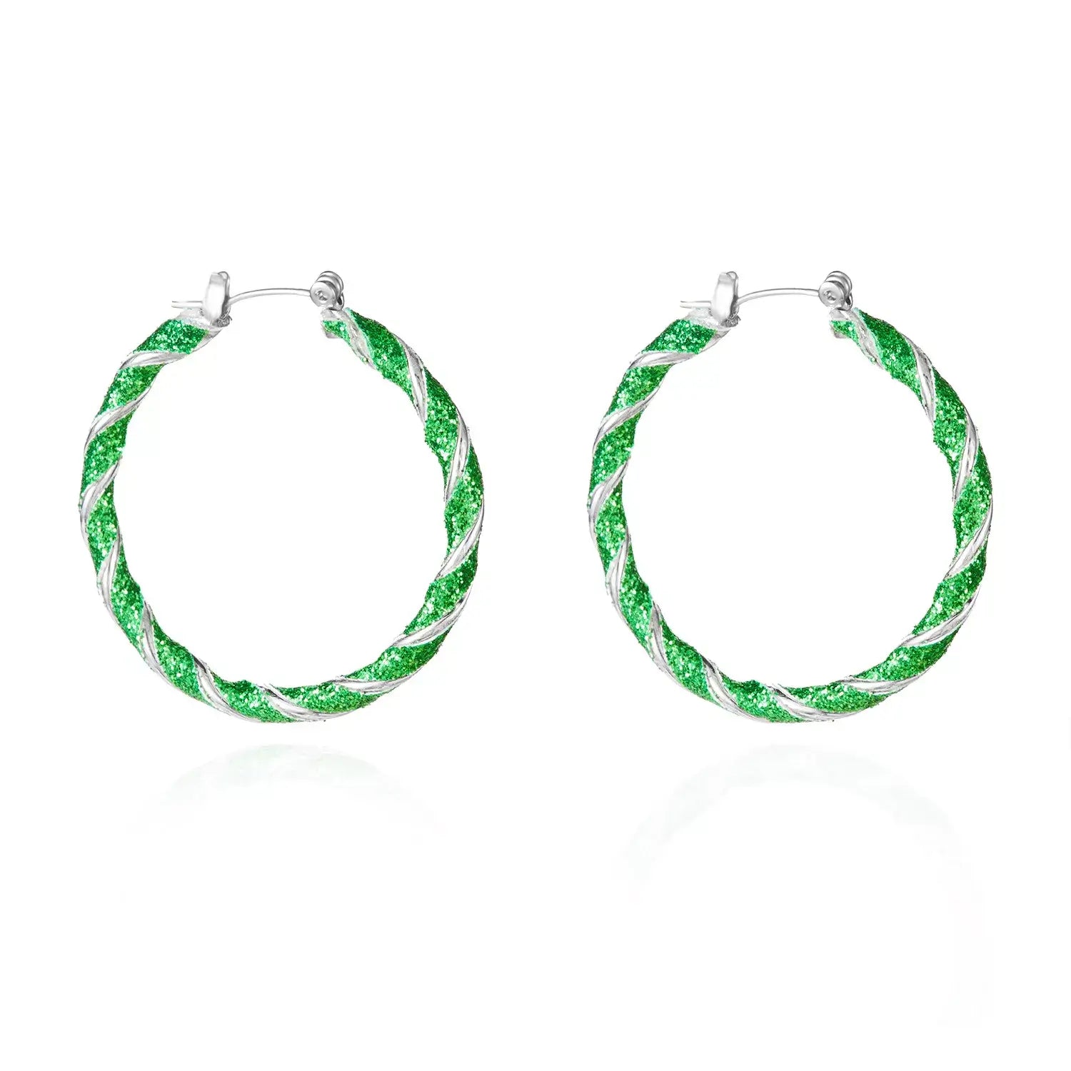 Christmas Twisted Hoop Earrings
