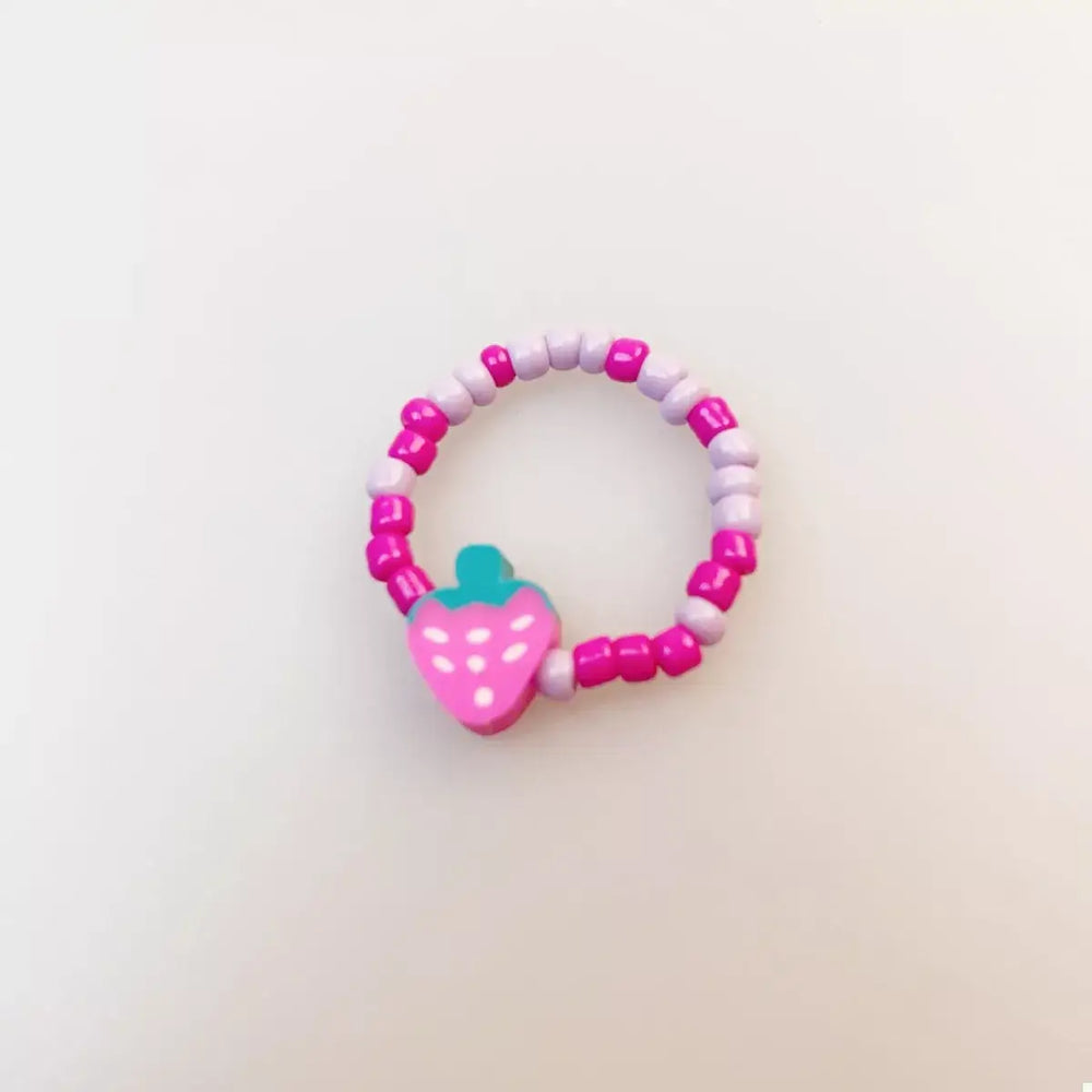 Colorful Fruit Charm Beaded Ring