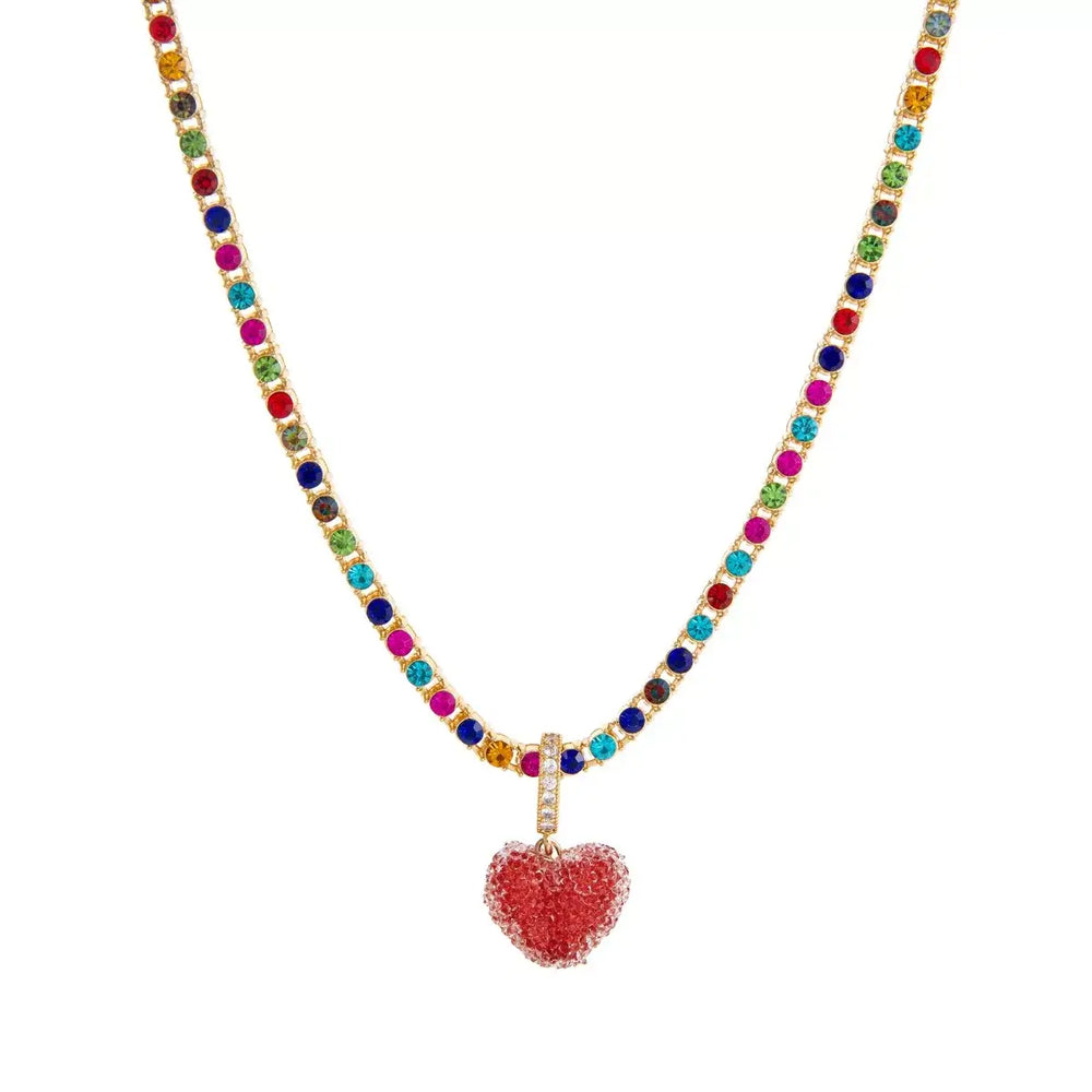 Colorful Resin Heart Necklace - Elegant Jewelry