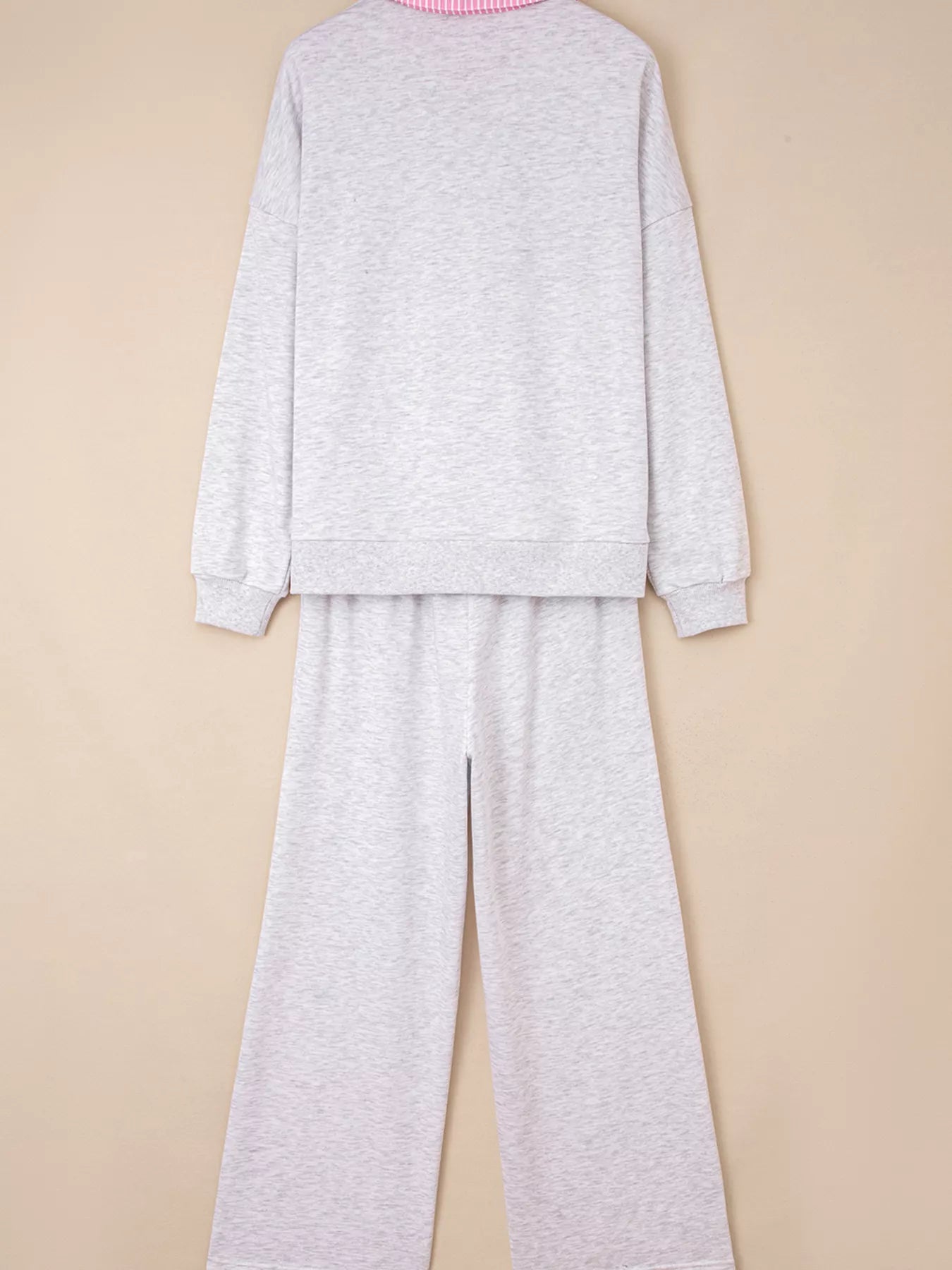 Felvior contrasted trim pant set drop shoulder top and pants