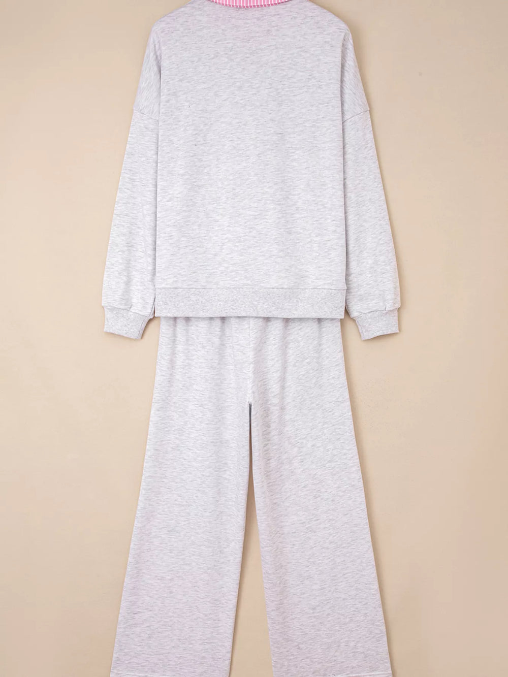 Felvior contrasted trim pant set drop shoulder top and pants