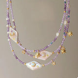 Freshwater Pearl Star Moon Beaded Necklace