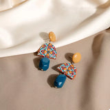 Geometric Pattern Drop Earrings