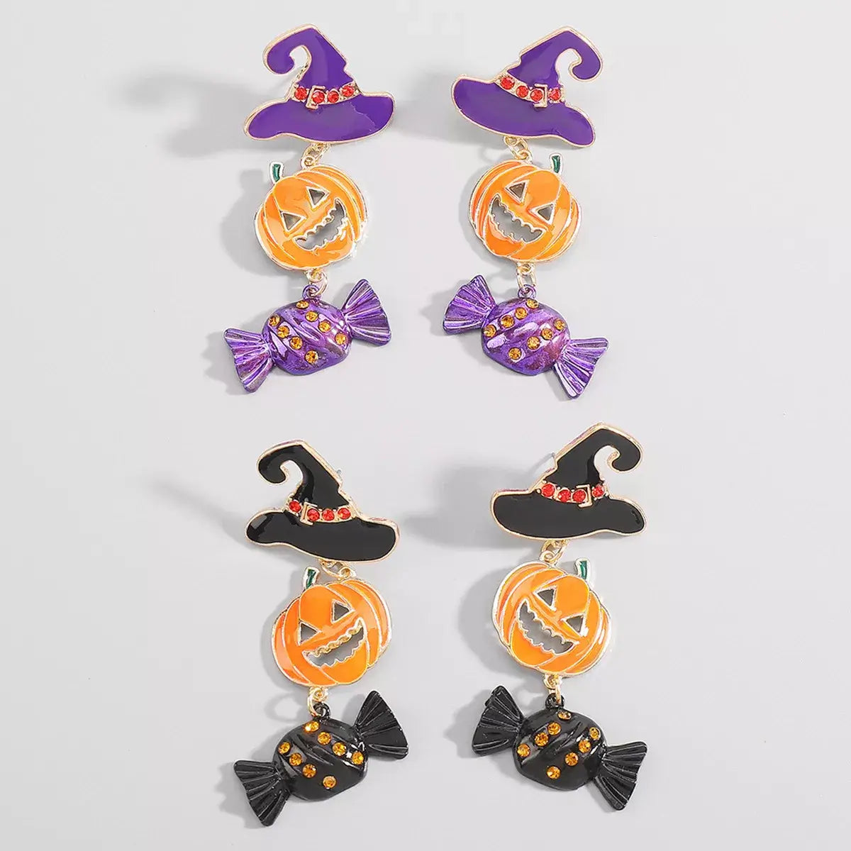 Halloween 18K Gold-Plated Alloy Pumpkin Earrings