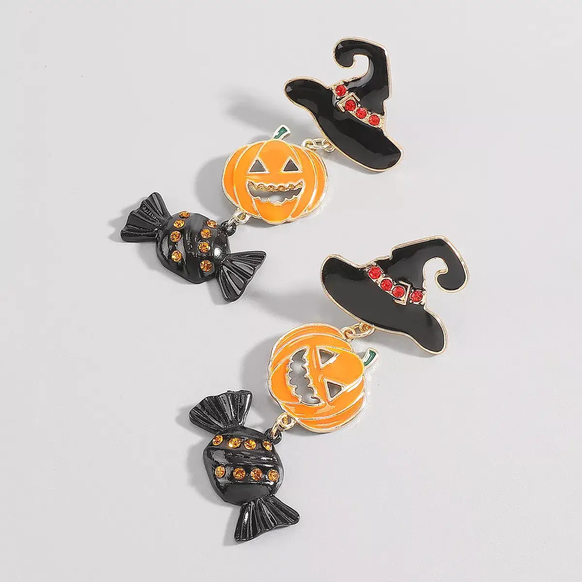Halloween 18K Gold-Plated Alloy Pumpkin Earrings