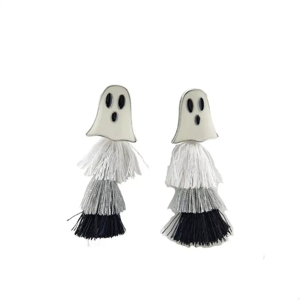 Halloween Ghost and Pumpkin Dangle Earrings