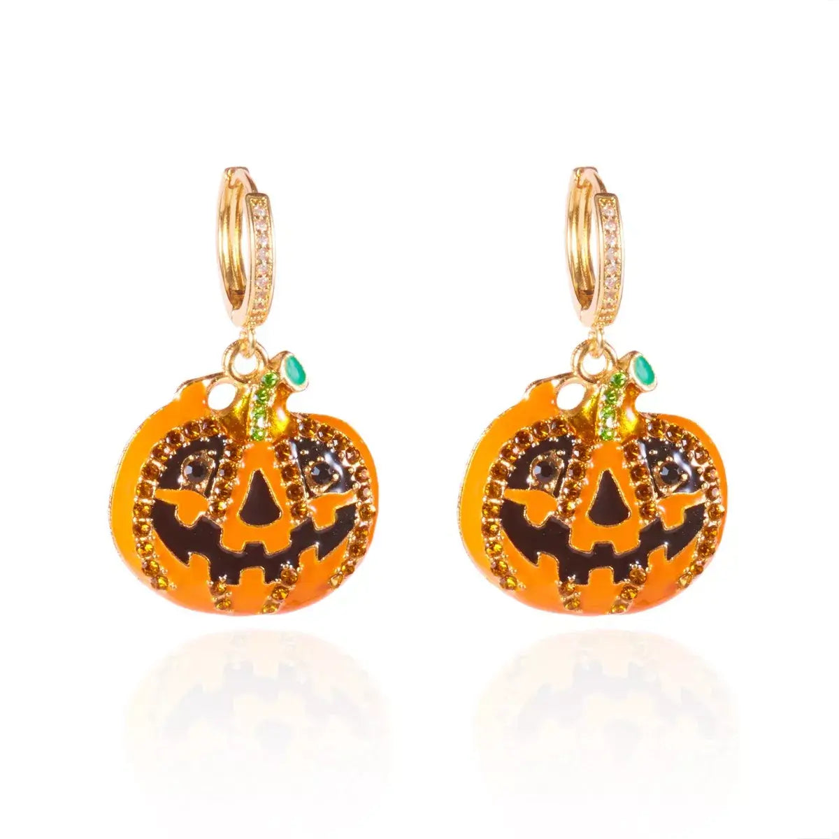 Halloween Pumpkin Drop Earrings