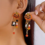 Halloween Pumpkin Drop Earrings