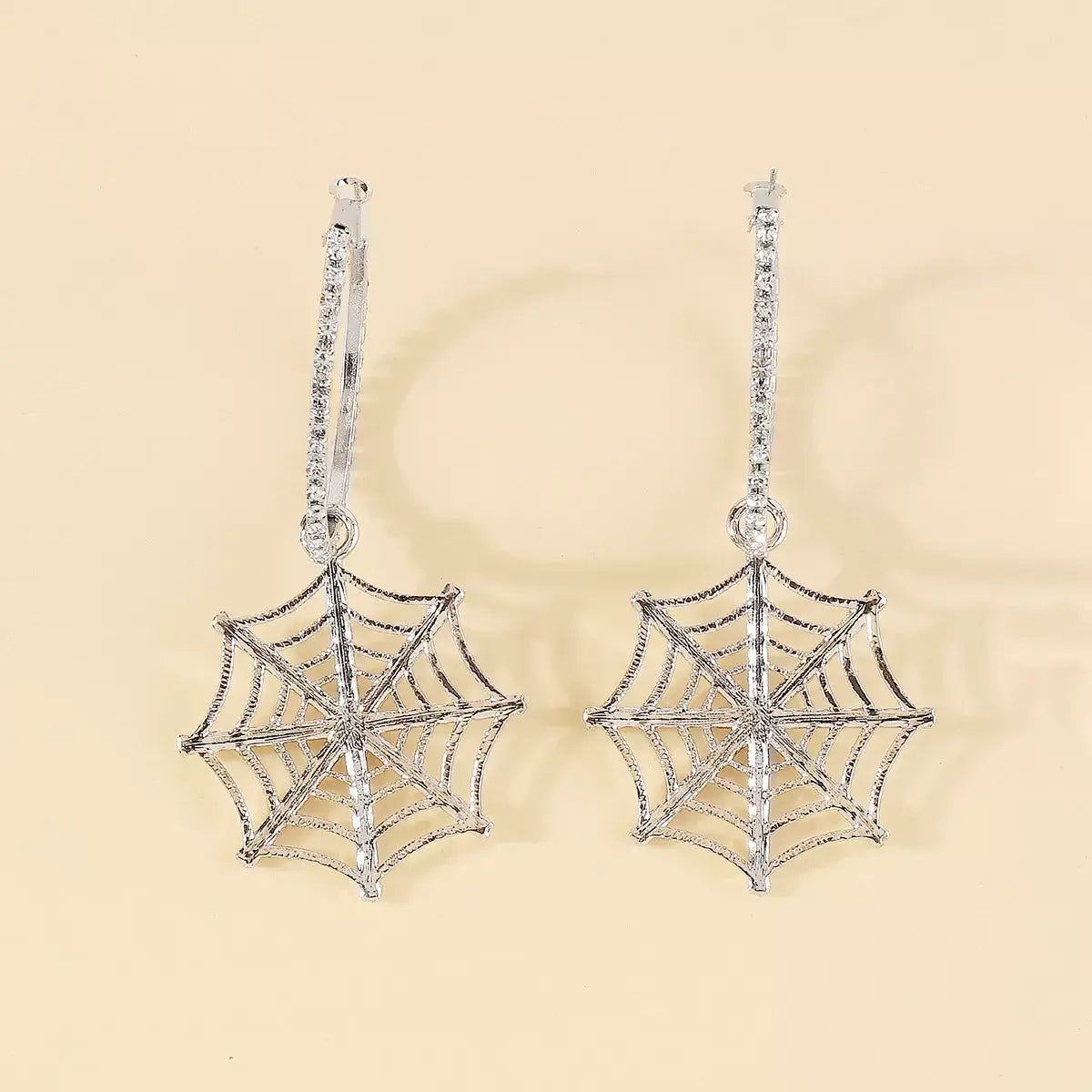 Halloween Spider Web Dangle Hoop Earrings