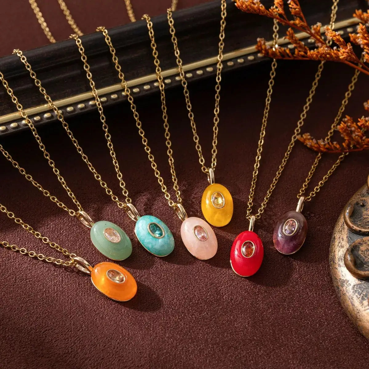 Natural Stone Pendant Necklace - Elegant Jewelry
