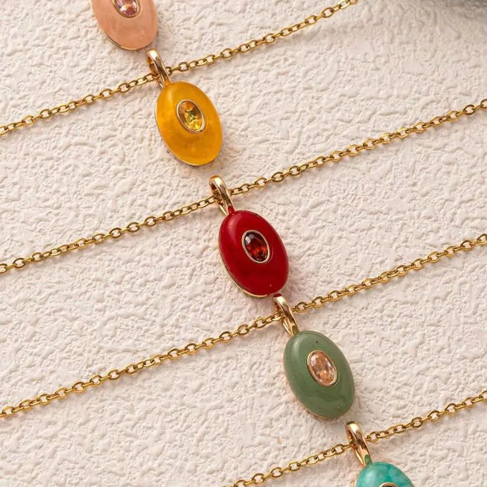 Natural Stone Pendant Necklace - Elegant Jewelry