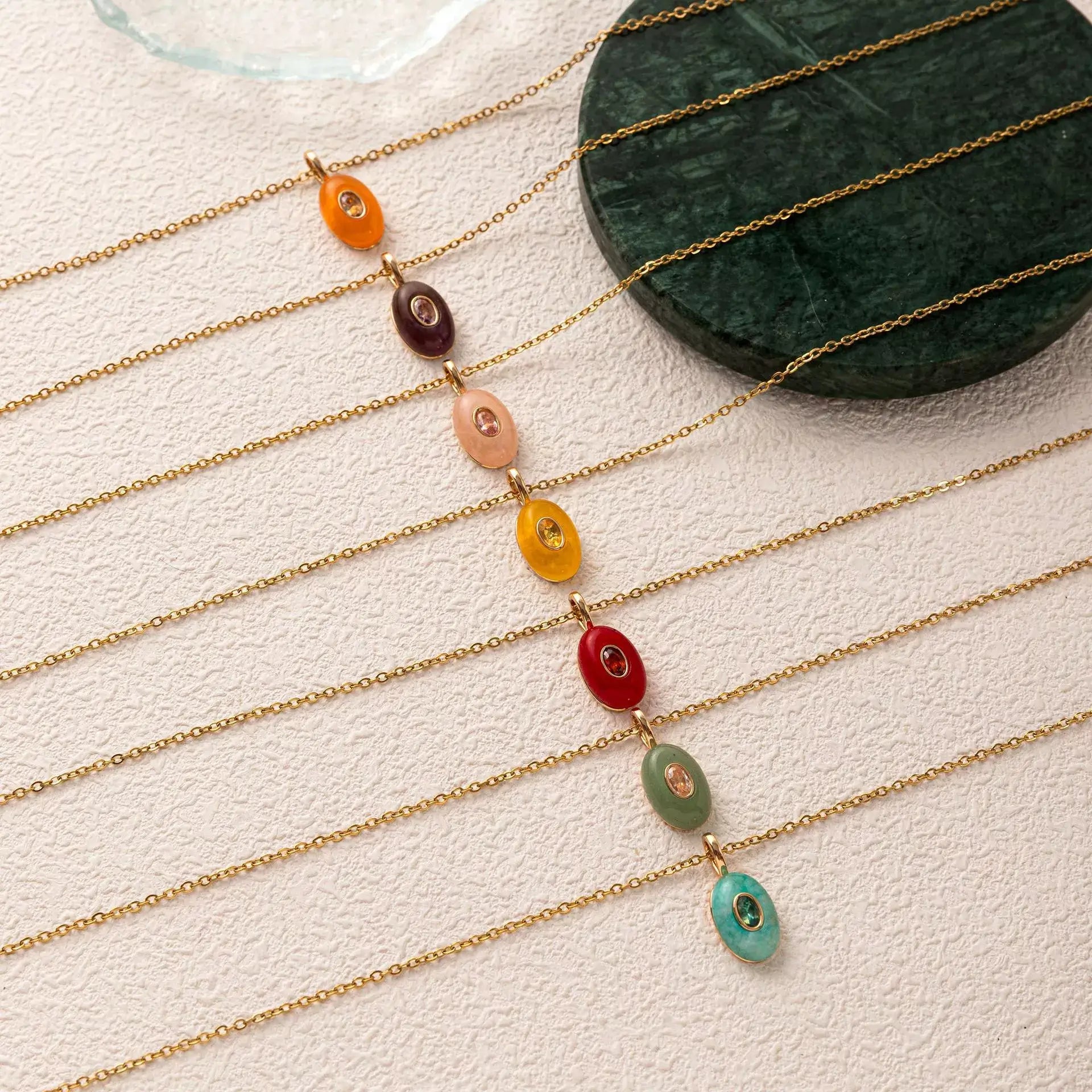Natural Stone Pendant Necklace - Elegant Jewelry