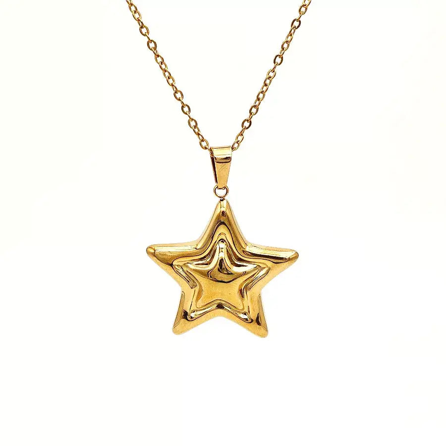 Stainless Steel Zircon Star Necklace