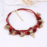 Zinc Alloy Bead Charm Necklace
