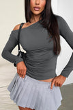 Single Shoulder Long Sleeve T-Shirt