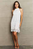 Perfee Lace Round Neck Sleeveless Dress