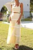 Contrast Trim Cami and Maxi Skirt Set