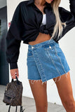 Raw Hem Denim Skorts