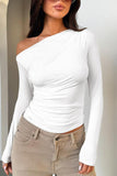 Single Shoulder Long Sleeve T-Shirt