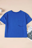 Patched Pocket Exposed Seam Oversize T-shirt