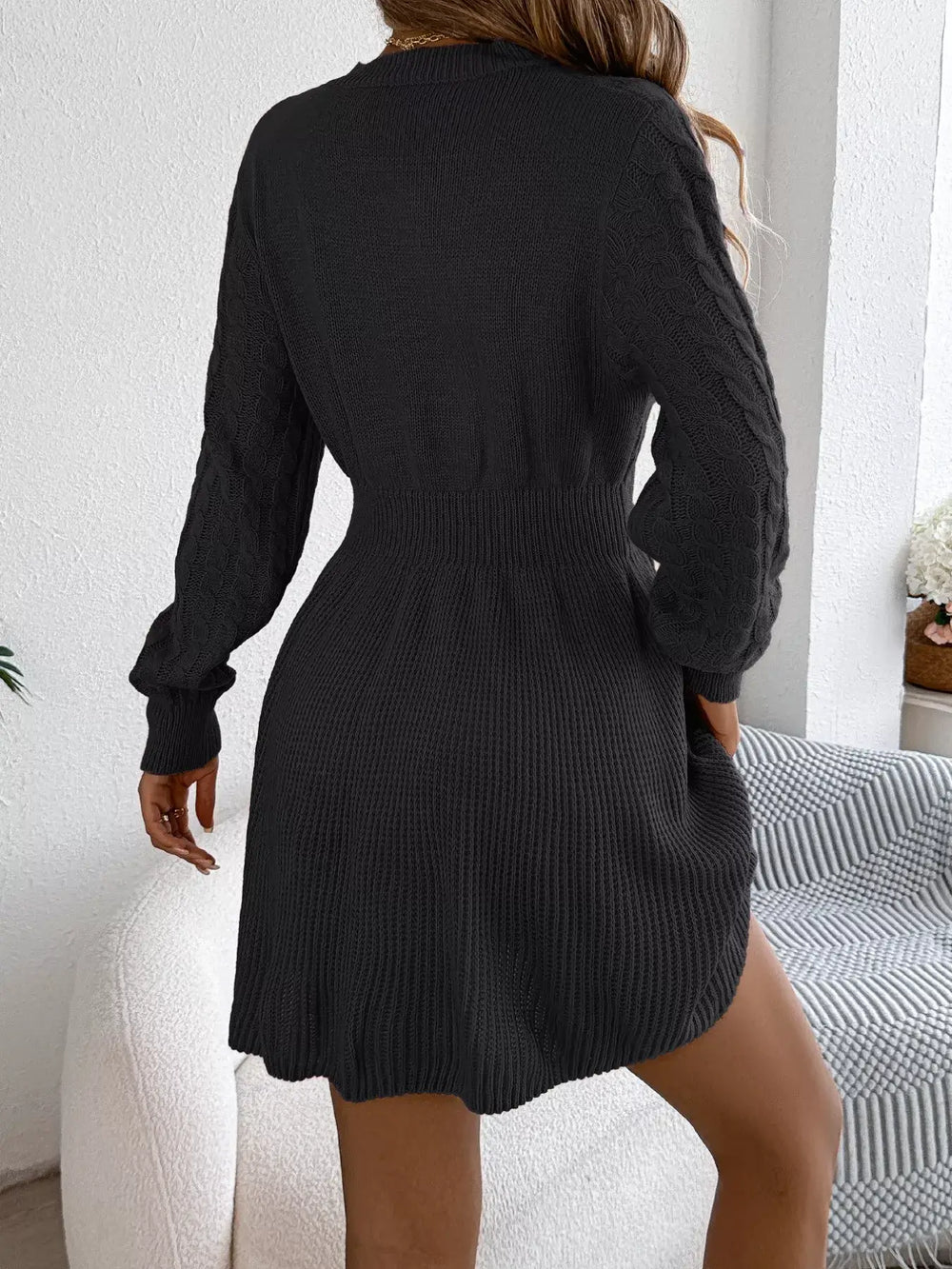 Cable Knit Long Sleeve Sweater Dress | Cozy & Chic