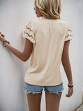 Swiss Dot Cutout Button Down Shirt