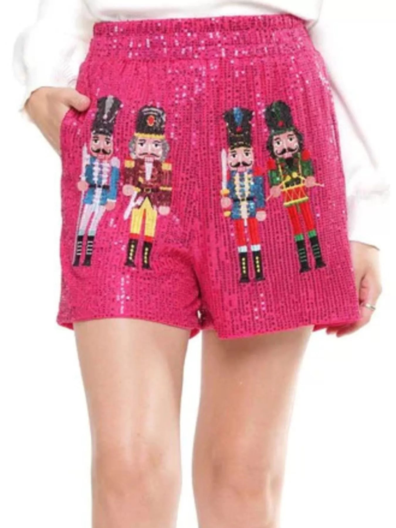 Christmas Sequined Nutcracker Shorts
