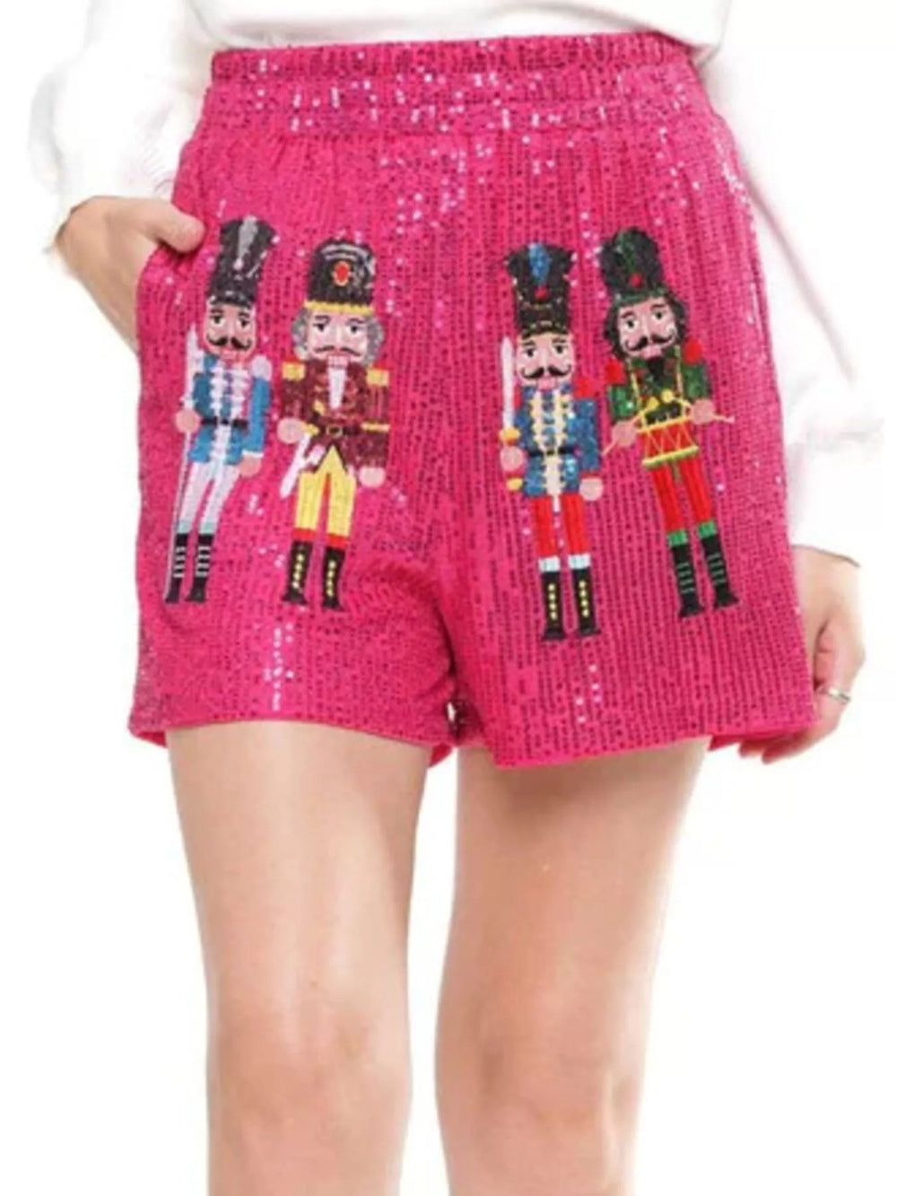 Christmas Sequined Nutcracker Shorts