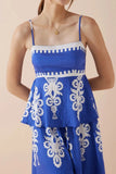 Printed Square Neck Cami and Wide Leg Pants Set