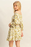 HYFVE Floral Off-Shoulder Flounce Sleeve Top and Skirt Set
