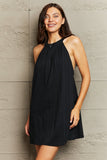 Perfee Spliced Lace Round Neck Sleeveless Dress