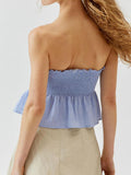 Smocked Peplum Tube Top
