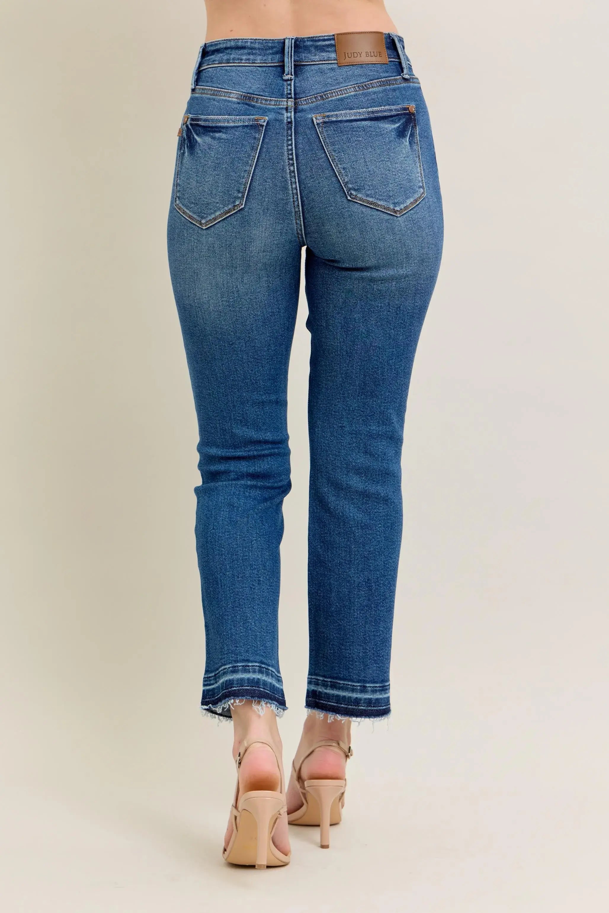 Judy Blue Full Size Hw Vintage Wash Release Hem Kick Flare Jeans Plus Size